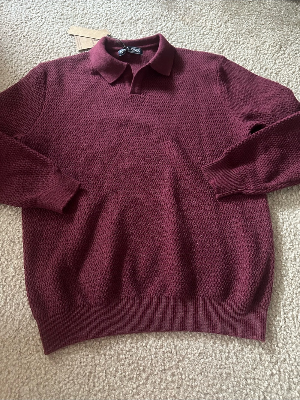 Paul Jones New York Men's Burgundy Sweater size XL